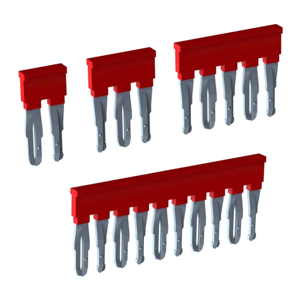 EFB0410R — Șină de conexiune EFB, 10 poli, culoare roșie, pentru borne tip push-in, 4 mm²