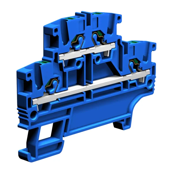 EFD200BL — Double-level push-in spring terminal 2.5 mm², blue