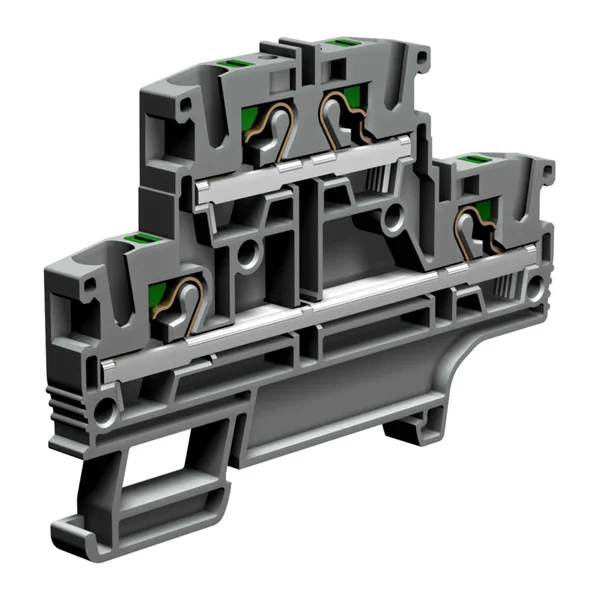 EFD400GR — Double-level push-in spring terminal 4 mm², grey
