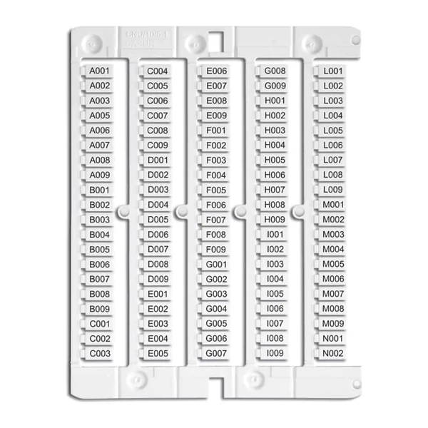 NU0861 — Terminal marker Cabur 8x5 mm, PC+ABS, white, for CaburJet, Pack, pcs: 1200, Min. qty: 1200