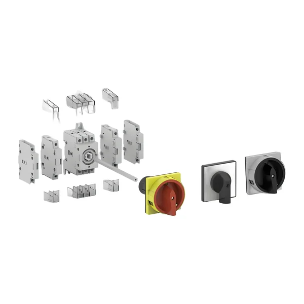 RK30-80 / R2 — Switch-disconnector RK30, Switch-disconnector OFF–ON, 90°, 3P, Ith 80 A, Ue 690 V, AC-23A 37 kW, Rear panel mounting, 4 holes (R), Yellow plate
