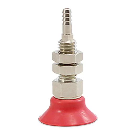 PAOT 20 N — Flat anti-slip vacuum suction cup Ø20, side connection, NBR, Chelic PAO