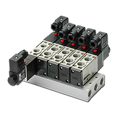 SV-8202-G-DC24V-KL — Solenoid directional valve SV 800 5/2, 2 coils, G 1/4, 24 V DC, DIN with LED
