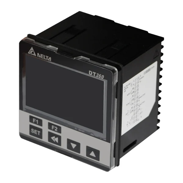 DT360RA — Интелигентен температурен регулатор Delta серия DT3, 96 × 96 mm (1/4 DIN), изход 1: реле, 250 VAC, 5 A, 2 алармени релейни изхода (250 VAC, 3 A)