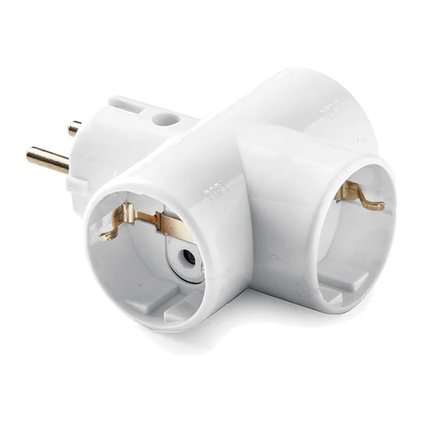 1303 — Троен адаптер 2P+E 16A 250V IP20, шуко