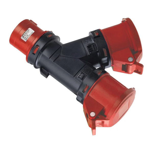 15001 — Industrial adapter 1 input and 2 outputs 3P+T 16A 400V IP54
