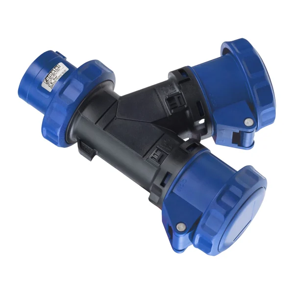 16000 — Industrial adapter 1 input and 2 outputs 2P+T 16A 230V IP54