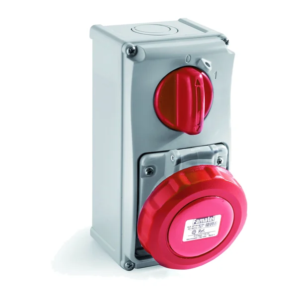 26005 — Контакт с блокировка, външен монтаж 3P+N+T 32A 400V IP67 - вертикален