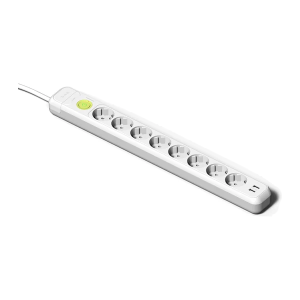 2639 — Power strip with 8 sockets 16A 250V and 2×USB-A with fast charging 3.4A, with cable 1.5 m, with switch