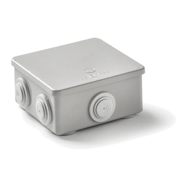 3003 — Кутия влагозащитена IP55 100/100/45 със 7 щуцера, плътен капак