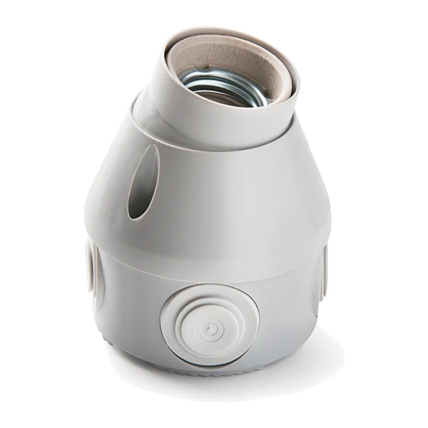 3005 — Lamp holder E27 IP20, with 4 glands, with AquaBOX 3027 box base, surface mounting, adjustable base 360°