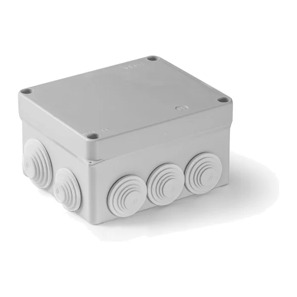 3013 — Кутия влагозащитена IP55 168/143/90 с 10 щуцера, плътен капак с винтове - падащ