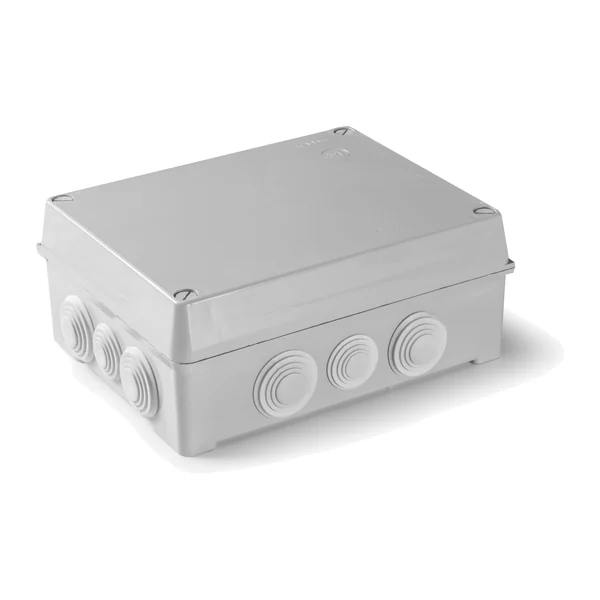 3015 — Кутия влагозащитена IP55 320/250/135 с 12 щуцера, плътен капак с винтове, падащ