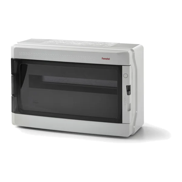 39018 — Enclosure for surface mounting 18 modules, transparent door, IP 65