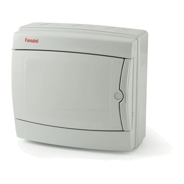 3908 — Enclosure for surface mounting 8 modules, opaque door, waterproof IP65