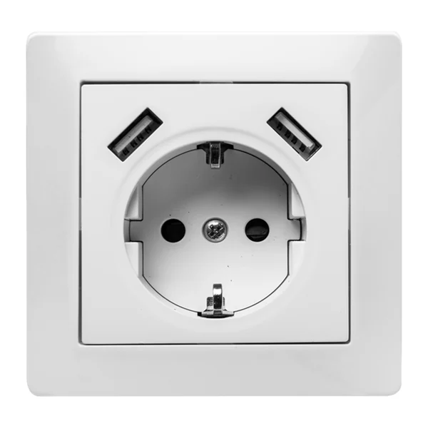 9139 — Schuko socket 16A 2P+TT 250V + 2 USB-A - Habitat 15