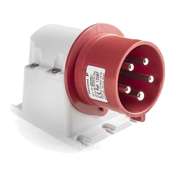13396 — Industrial plug, surface-mounted 3P+T 32A 400V IP44 - Angled 90º ECO