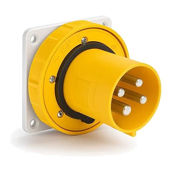 13554 — Industrial panel-mounted plug - straight 2P+T 125A 110V IP66/67