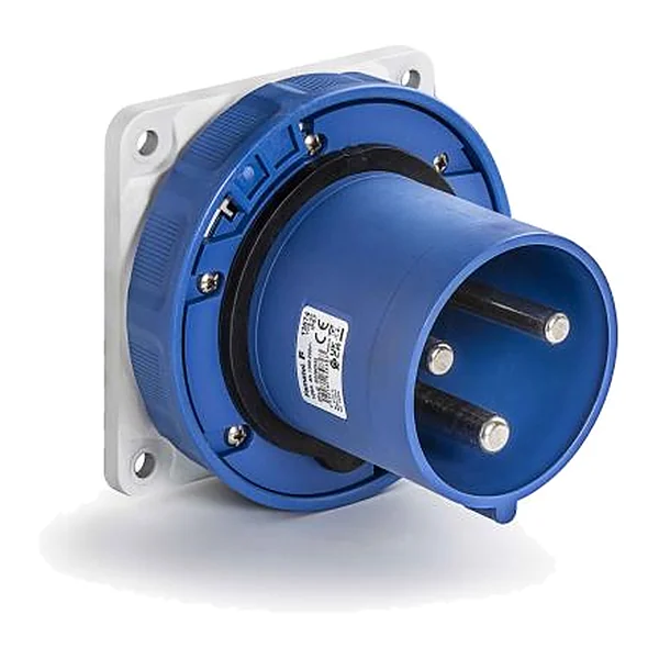 13674 — Industrial panel-mounted plug - straight 2P+T 125A 230V IP66/67