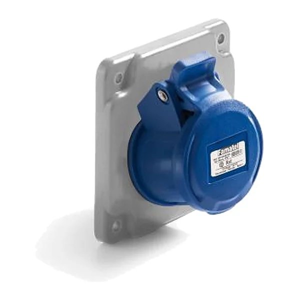 23271 — Industrial panel-mounted socket - Straight 3P+T 16A 230V IP44/54