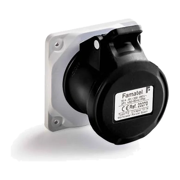 23471 — Industrial panel-mounted socket - Straight 3P+N+T 16A 500V IP44/54