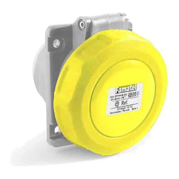 24135 — Industrial panel-mounted socket - angled 10° 3P+N+T 32A 110V IP66/67