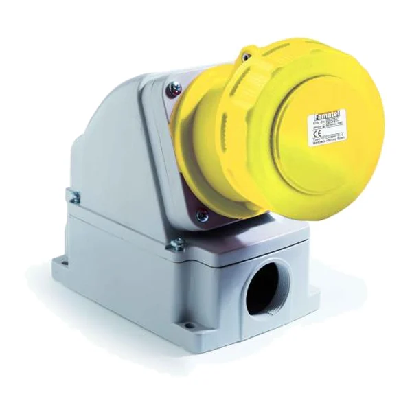 24194P — Industrial surface-mounted socket, angled 2P+T 63A 110V IP67 - with pilot