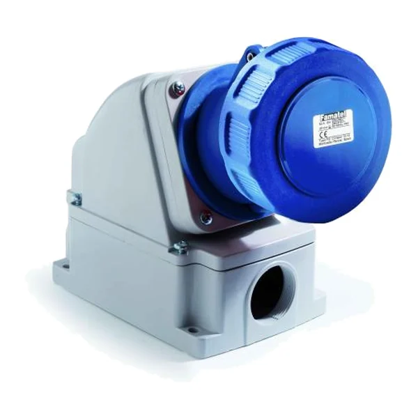 24257 — Industrial surface-mounted socket, inclined 3P+T+N 63A 230V IP67
