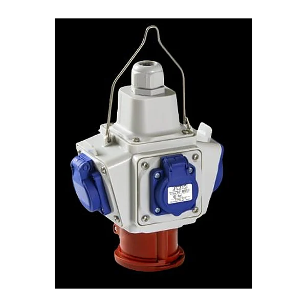 27001 — Combined hanging socket IP44 M20 3G2.5 16A 230V 5 SCHUKO