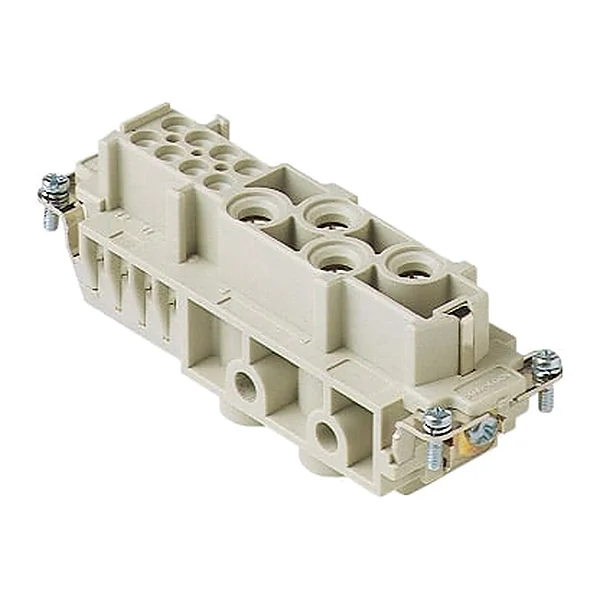 CXF 4/8 — Clema de conectare feminină CX, borne cu șurub, 4 poli + PE + 8 auxiliare, 80 A / 400 V (auxiliarele 16 A), dimensiune 104.27.