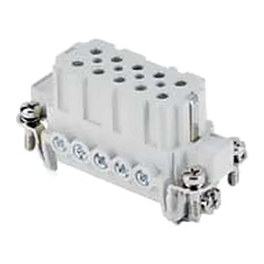 JDAF 10 — Connector insert, female insert (female contacts), 10 poles + PE, size 49.16, screw terminals, tin-plated contacts, 16 A / 250 V
