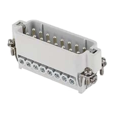 JDAM 16 — Connector insert, male insert (male contacts), 16 poles + PE, size 66.16, screw terminals, tin-plated contacts, 16 A / 250 V