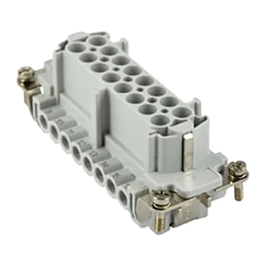 JNEF 16 — Connector insert, female insert (female contacts), 16 poles + PE, size 77.27, screw terminals, tin-plated contacts, 16 A / 500 V