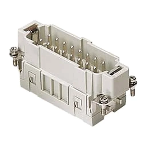 JSEM 16 — Inserție pentru conector, inserție masculină (contacte masculine), 16 poli + PE, dimensiune 77.27, cleme cu arc, contacte lipite, 16 A / 500 V