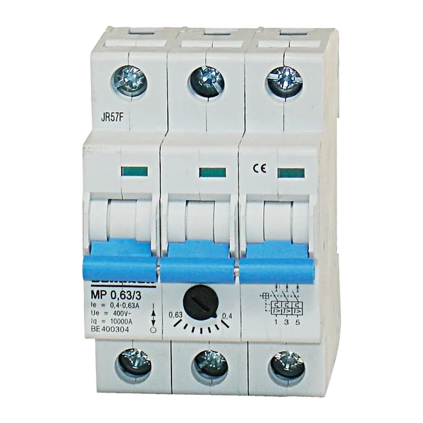 BE400304 — Motor protection circuit breaker, modular, for DIN rail mounting 3P 0.40-0.63A