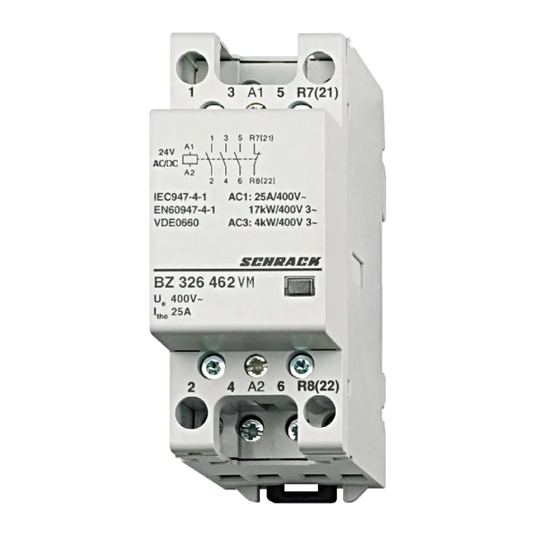BZ326462VM — Модулен контактор 25A 3NO 1NC 24VAC/DC