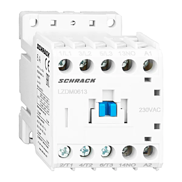LZDM0613 — Контактор 3P, CUBICO Mini, 2,2kW, 6A, 1NO, 230VAC