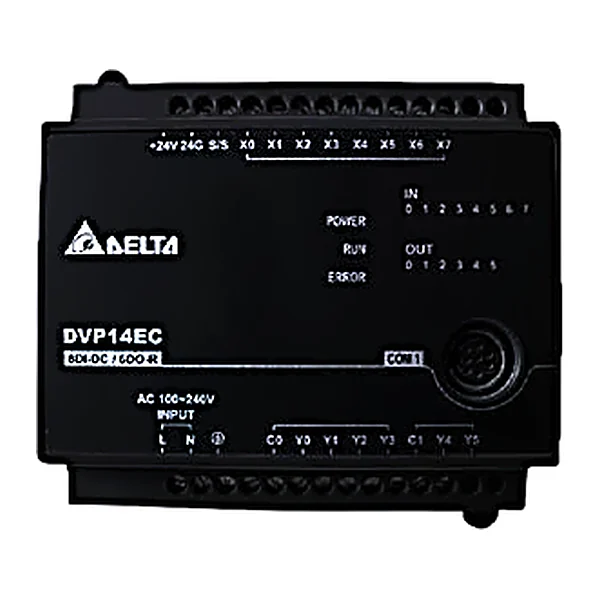 DVP14EC00R3 — DVP-EC (Controller) – Compact PLC, 100–240 VAC, 8 inputs, 6 relay outputs