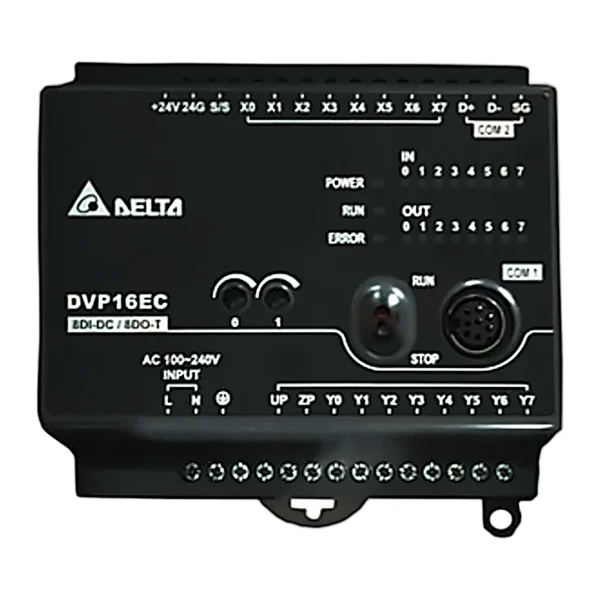 DVP16EC00T3 — DVP-EC (Controller) – compact PLC, 100–240 VAC, 8 inputs, 8 transistor outputs