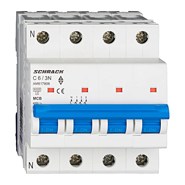 AM617806 — Miniature circuit breaker AMPARO 6kA, C 6A, 3P+N