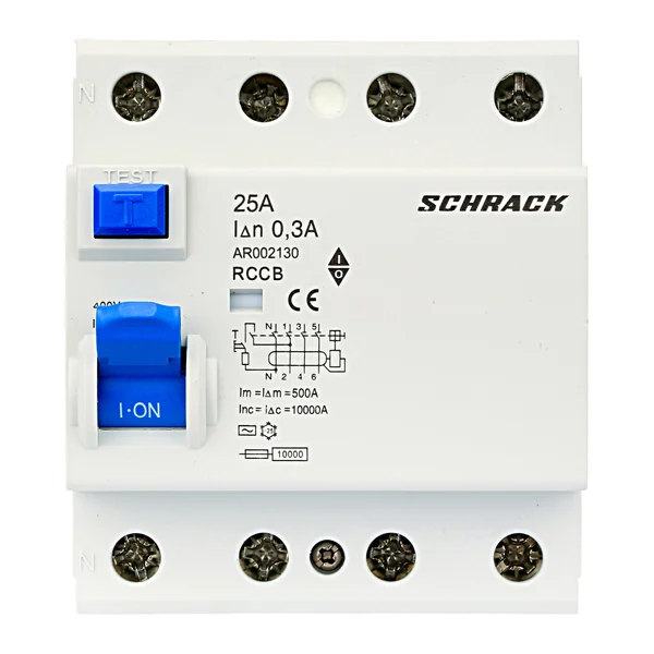 AR002130 — Residual current circuit breaker AMPARO, 4P, type AC, 10kA, 300mA, 25A