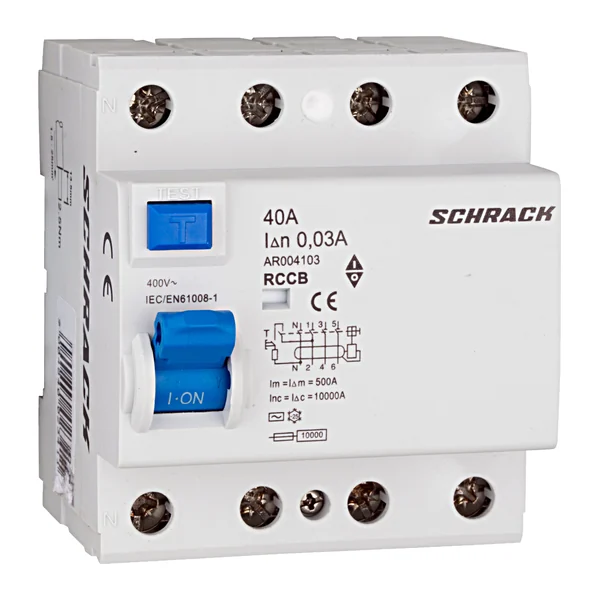 AR004103 — Residual current circuit breaker AMPARO, 4P, type AC, 10kA, 30mA, 40A