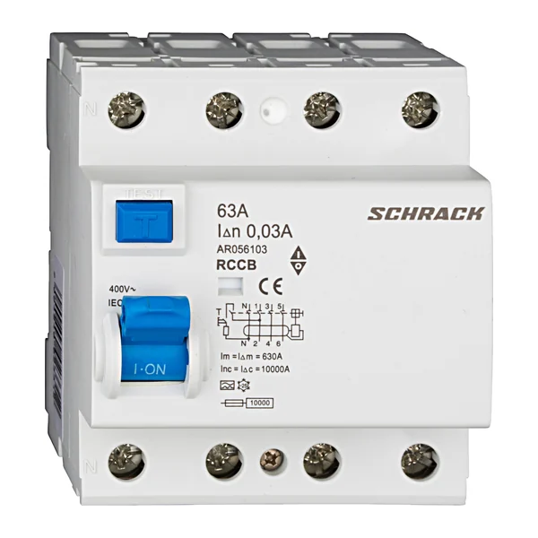 AR056103 — Дефектнотокова защита AMPARO, 4P, тип A, 10kA, 30mA, 63A