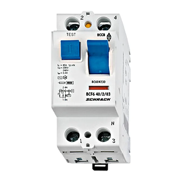 BC602210 — Residual current circuit breaker 25A, 2P, 100mA, type AC, 6kA