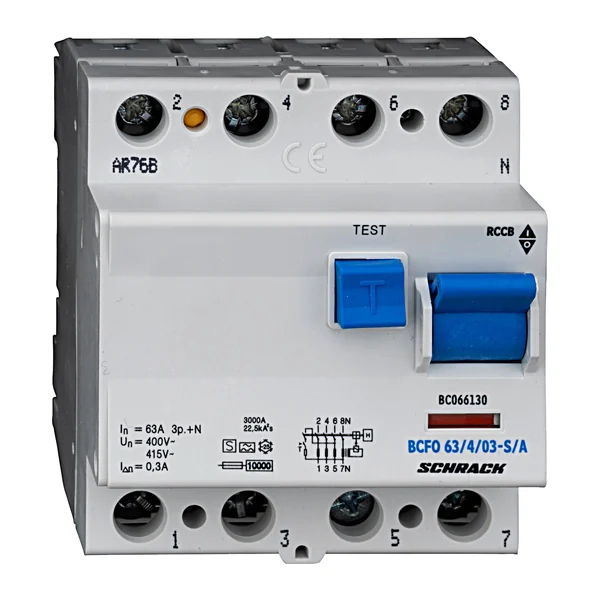BC066130 — Residual current circuit breaker 63A, 4P, 300mA, type S, A, 10kA