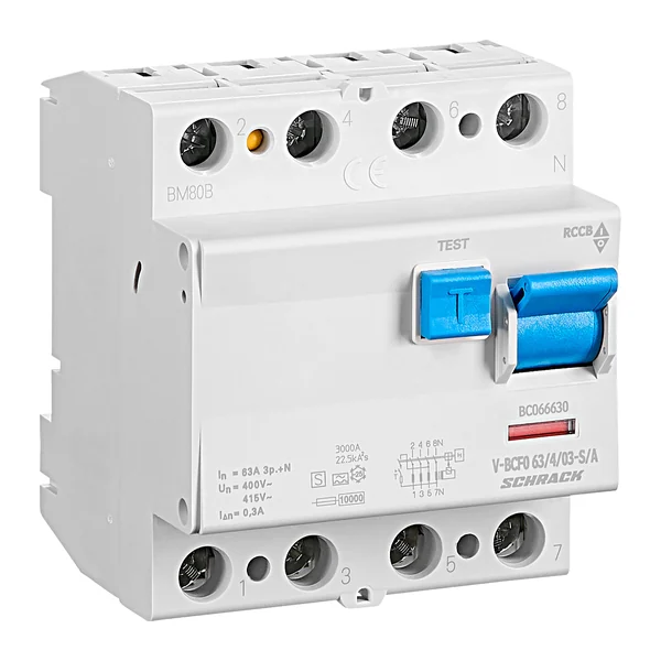 BC066630 — Residual current circuit breaker 63A, 4P, 300mA, type S, A, V, 10kA