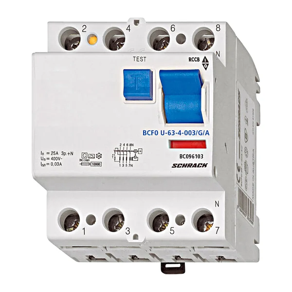 BC096103 — Residual current circuit breaker 63A, 4P, 30mA, type A, S, FU, 10kA