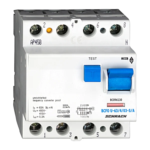 BC096130 — Residual current circuit breaker 63A, 4P, 300mA, type A, S, FU, 10kA