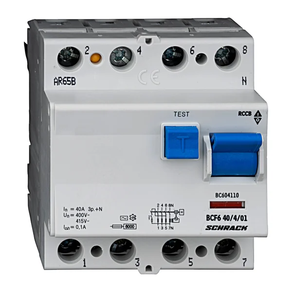 BC604110 — Residual current circuit breaker 40A, 4P, 100mA, type AC, 6kA