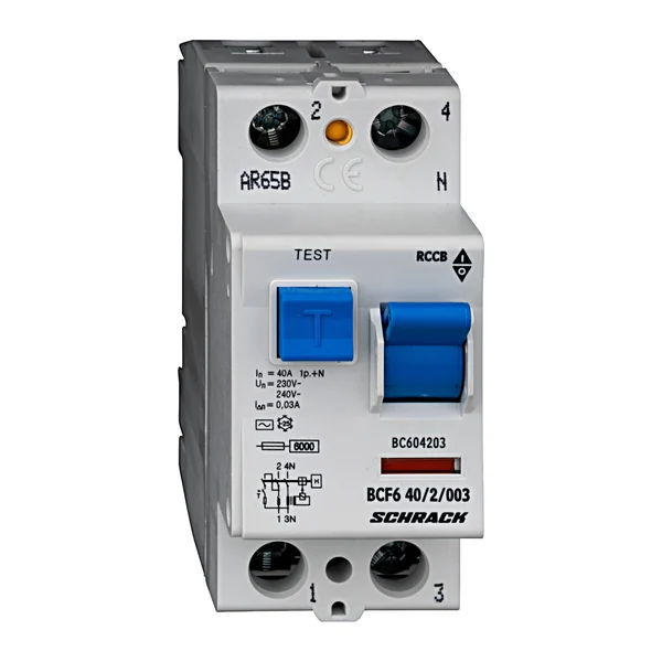 BC604203 — Residual current circuit breaker 40A, 2P, 30mA, type AC, 6kA